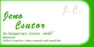 jeno csutor business card